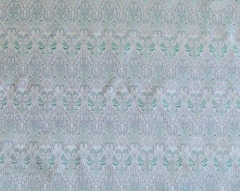 Grün / Lila Satin Brokat Jacquard 100% Seide Stoff 111 cm breit, lose Ware (JD-354)