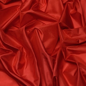 Seta Taffeta in tessuto rosso, tessuto 100% seta, tagliato a misura, largo 44 TS-7321 immagine 1