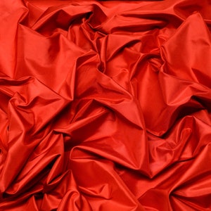 Red Silk Taffeta 100% Silk Fabric, 54" Wide, By The Yard (TS-7010)