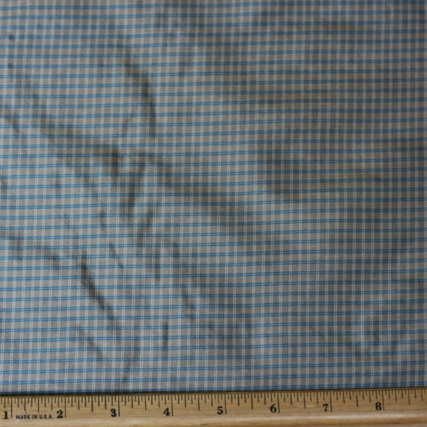 Gold/Turquoise Tissue Taffeta Checks 100% Silk Fabric, 44" Wide, By The Yard (SD-691B)