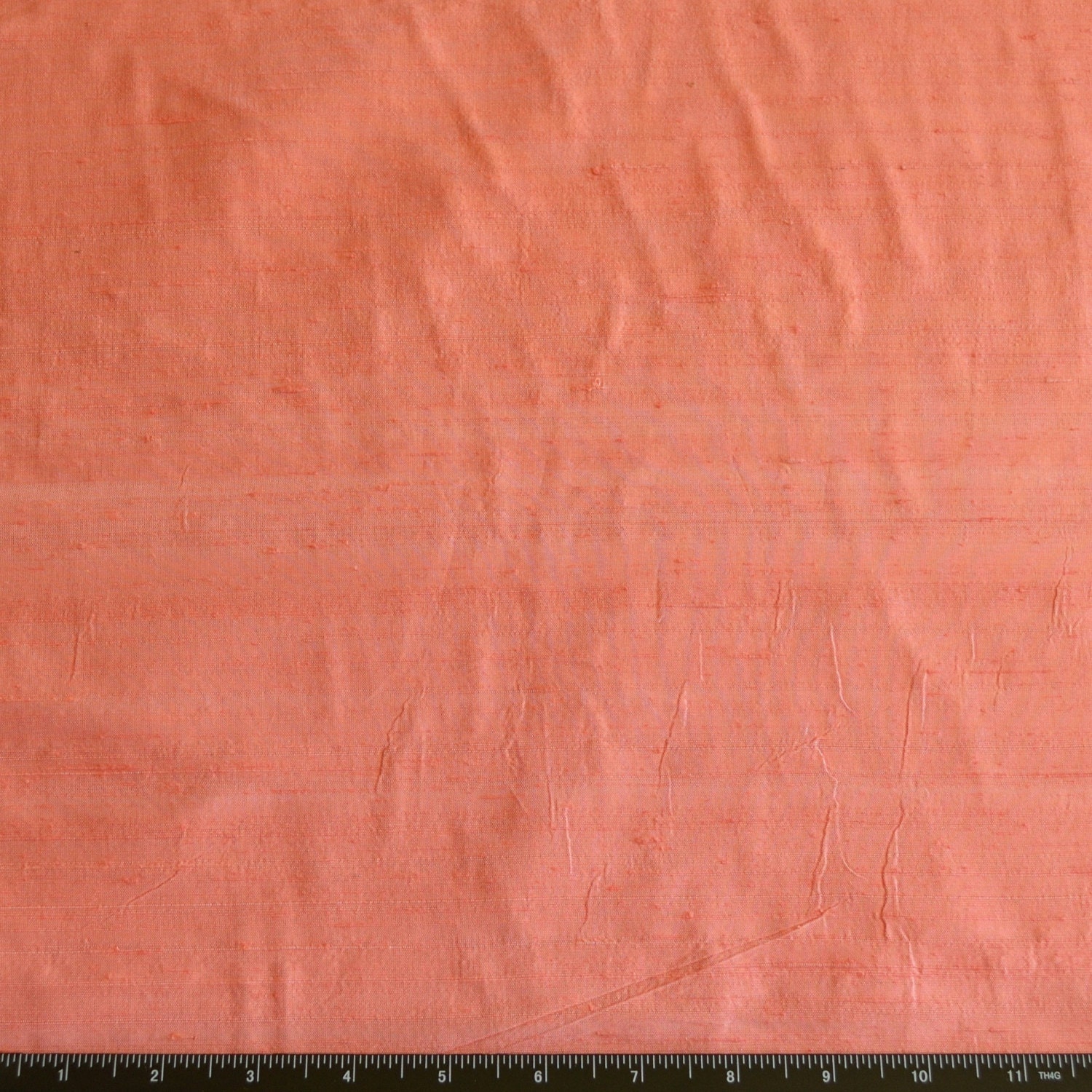 Coral Pink Dupioni Silk Fabric