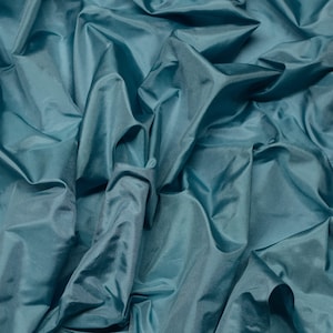 Sea Blue Tissue Taffeta Silk, 100% Silk Fabric By The Yard, 44" Wide (TS-7324)