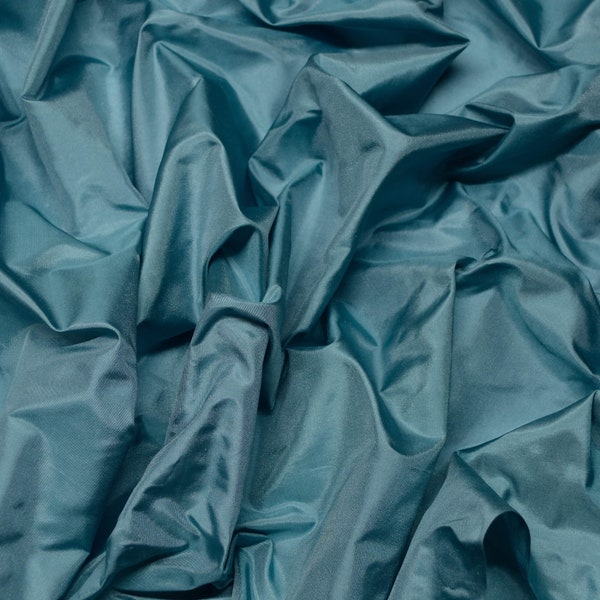 Teal Blue Taffeta Silk Fabric main image 1