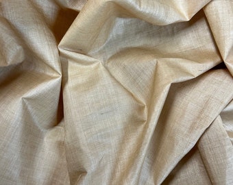 Natural color Tassah 100% Raw Silk Fabric w/sizing, 36" Wide, By The Yard (WT-1001A)