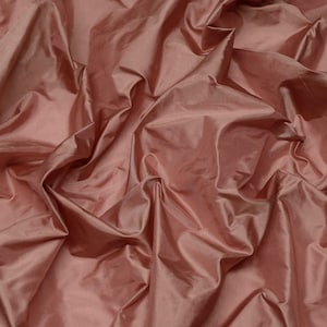 Iridescent Dark Salmon Tissue Taffeta Silk, 100% Silk Fabric By The Yard, 44" Wide (TS-7336)