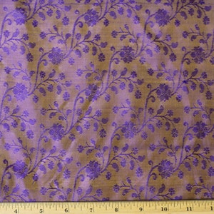 Purple Tissue Taffeta Jacquard 100% Silk Fabric, 44" Wide, By The Yard (JD-505)