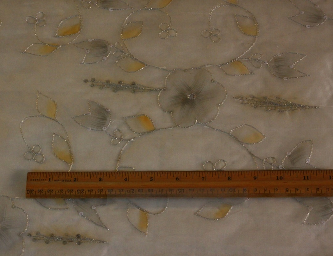 White Embroidered Organza Silk 172 Fabric main image 1