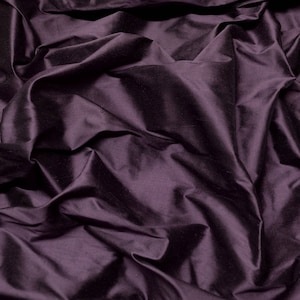 Iridescent Eggplant Purple Shantung Silk, 100% Silk Fabric, 54&quot; Wide, By The Yard (SF-128)