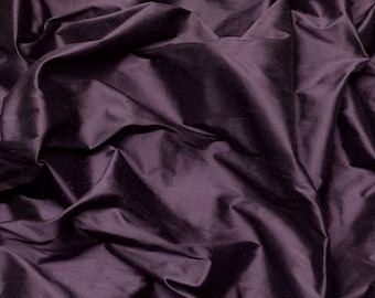 Iridescent Eggplant Purple Shantung Silk, 100% Silk Fabric, 54" Wide, By The Yard (SF-128)