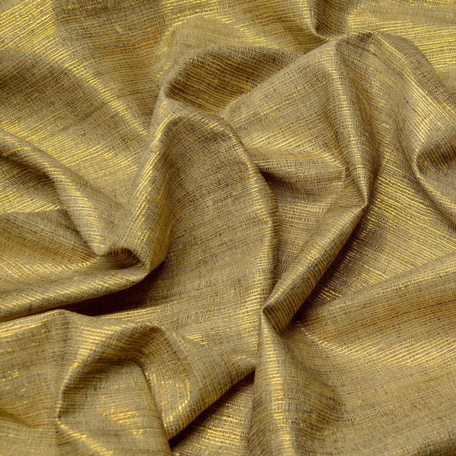 Gold Lurex Metallic & Tassah Silk Fabric 44 Wide by Etsy