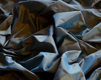 Mineral Blue Iridescent Silk Taffeta 100% Silk Fabric, 54&quot; Wide, By The Yard (TS-7046)