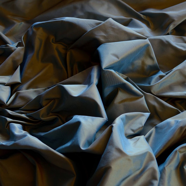 Mineral Blue Taffeta Silk Fabric main image 1