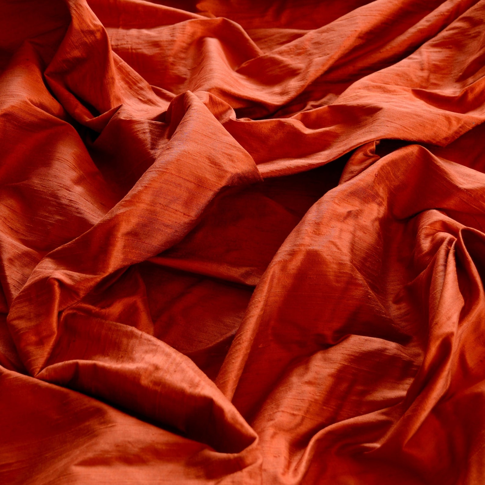 Iridescent Orange Spun Silk Fabric main image 0