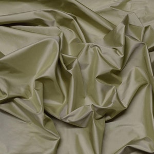 Iridescent Green Tea Silk Taffeta 100% Silk Fabric, 54" Wide, By The Yard (TS-7047)