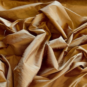 Iridescent Bronze Dupioni Silk, 100% Silk Fabric, 54" Wide, By The Yard (S-149)