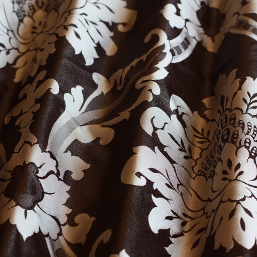 Red & Silver Damask Jacquard 100% Silk Fabric 54 Wide - Etsy