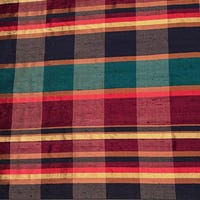 Black White Tartan 201 Plaid Silk Shantung main image 0