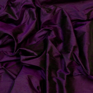 Iridescent Purple Passion Dupioni Silk, 100% Silk Fabric, 44" Wide, 0.60 Yard Pieces (S-246)