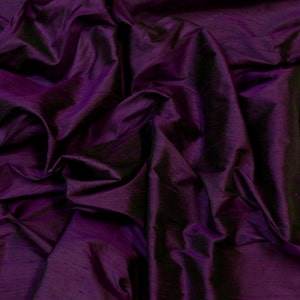 Iridescent Purple Passion Dupioni Silk, 100% Silk Fabric, 44&quot; Wide, By The Yard (S-246)