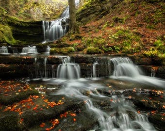 Yorkshire Waterfall Print – Autumn Landscape Photography