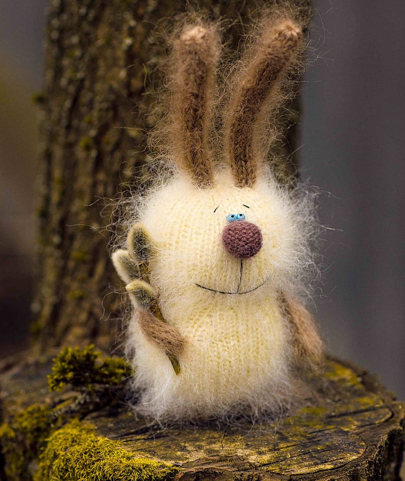 Stuffed Bunny toys hand-knitted rabbit Toy amigurumi bunny Miniature toy stuffed Animal Doll Stuffed Toy Bunny Plush bunny Easter decor toy