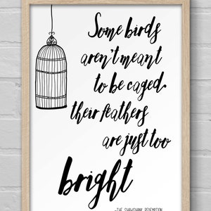 Art Print | 8x10 Print | Wall Art | Housewarming Gift | Inspirational | Quote | Shawshank Redemption | Some Birds Aren&#39;t Meant to Be Caged