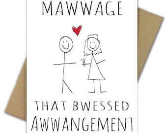 Greeting Card | Wedding | Shower | Bridal Shower | Anniversary | Marriage | Engagement | Movie | Movie Quote | Princess Bride | Mawwage