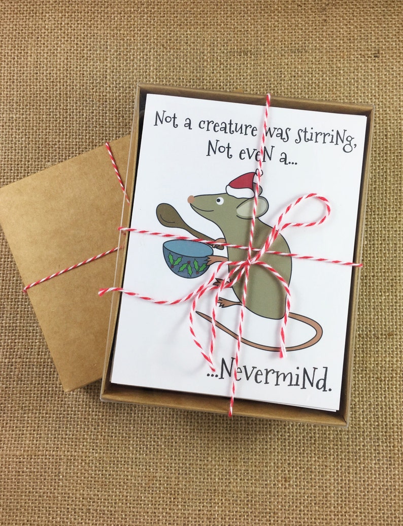 Pack of 10 Christmas Cards Not a Creature Was Stirring Not