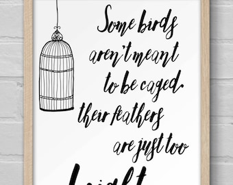 Digital Download | Art Print | 8x10 Print | Wall Art | Housewarming | Quote | Shawshank Redemption | Some Birds Aren't Meant to Be Caged