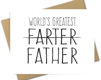 Greeting Card | Father's Day Card | Dad | Funny | Humor | Sarcastic | Rude | Fart | Greatest Farter | World's Greatest Farter Father