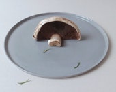 Ceramic dinnerware Serving platter Gray minimalist decor Round tray Pottery plate Cheese plate Dinner plate Porcelain dish wedding gifts