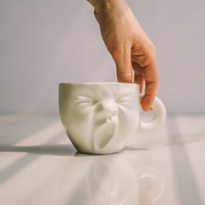 Face Mug Pottery Coffee Mugs Ceramic Mug Handmade New Job Gift Porcelain Cup Funny Coffee Mug Coffee Cup Long Distance Gift New Home Gift image 2