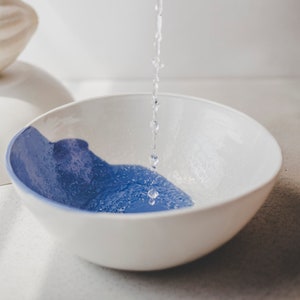 Blue White Porcelain Bowl Large Ceramic Bowl Pasta Bowl Salad Bowl Modern Pottery Dinnerware Wedding Gift for Couple New Home Gift for Women