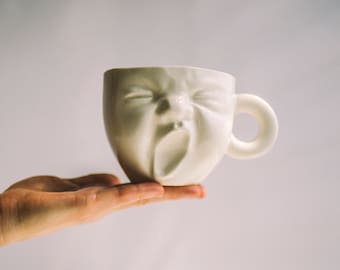 Face Mug Pottery Coffee Mugs Ceramic Mug Handmade New Job Gift Porcelain Cup Funny Coffee Mug Coffee Cup Long Distance Gift New Home Gift