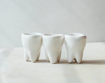 Verre à liqueur en forme de dent en céramique, cadeau de dentiste, décoration de bureau de médecin