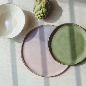 Unique Dinner Plates Handmade Ceramics Mismatched Plates Place Setting Pottery Dinnerware Set Mix and Match Dish Set Soup Bowl Dessert Plate