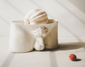 David Sculpture Ceramic Vase, Funny Planter Pot, Unique Home Decor