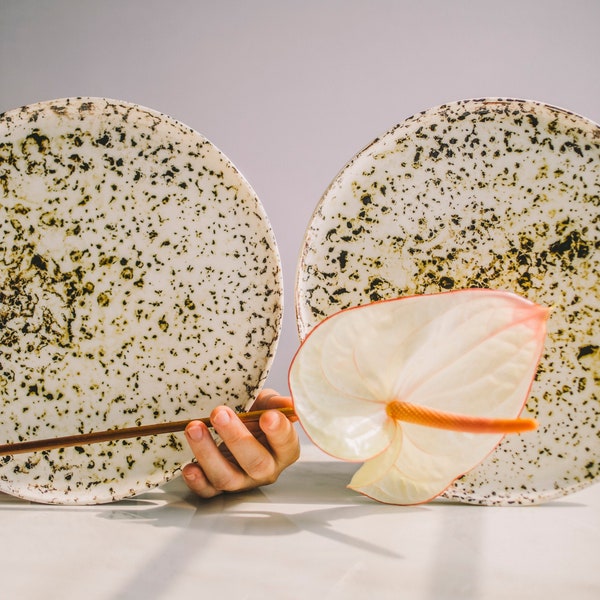 Hand-Painted Leopard Porcelain Dinner Plate, Fall Wedding Decor