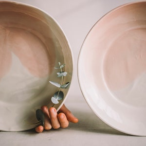 Watercolor Ceramic Dinner Plate Ceramic Plates Handmade Pottery Dinnerware Pottery Plates Pasta Bowl Restaurant Ware Place Setting Chef Gift