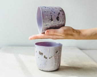 Watercolor Ceramic Cup Speckled Mug Coffee Cup Pottery Coffee Mugs Desk Accessories Coworker Gift Office Decor Tea Cup Bathroom Vanity Hygge