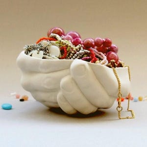 Ceramic Jewelry Dish – Handmade Porcelain Ring & Earring Holder Bowl – Gift for Her
