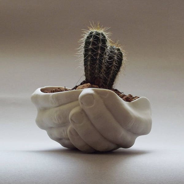 Ceramic Hand Bowl Handmade Porcelain Dish Jewelry Holder Succulent Planter Modern Home Decor