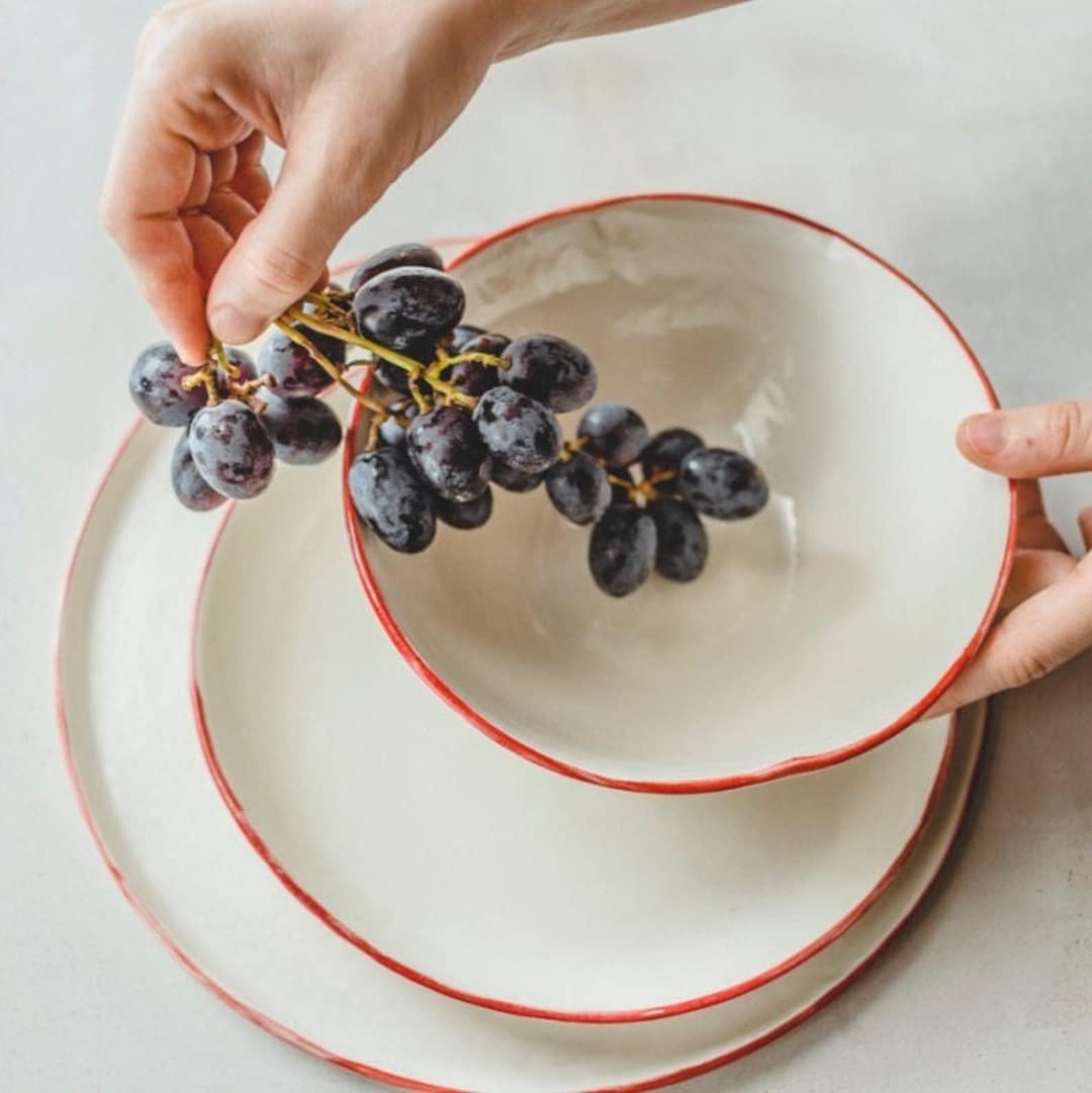 Ceramic Dinnerware Set Rustic Wedding Gift Parents Handmade Pottery ...