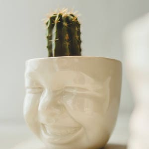 Succulent Pots Set Ceramic Planter Face Planter Housewarming Gift For Best Friend Birthday Gift Plant Pot Cute Desk Accessories New Job Gift image 4