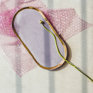 Golden Lilac Porcelain Vanity Tray, Trinket Dish image 7