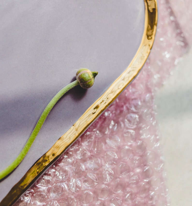 Golden Lilac Porcelain Vanity Tray, Trinket Dish image 6