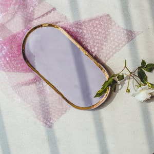 Golden Lilac Porcelain Vanity Tray, Trinket Dish image 10