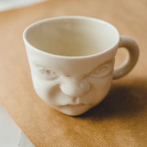 Ceramic Coffee Cup, Face Mug, Pottery Coffee Cup, Grumpy Mug, Porcelain Coffee Cup, Coffee Lovers, Tea Cup, Modern Mug, Funny Mug For Dad image 5