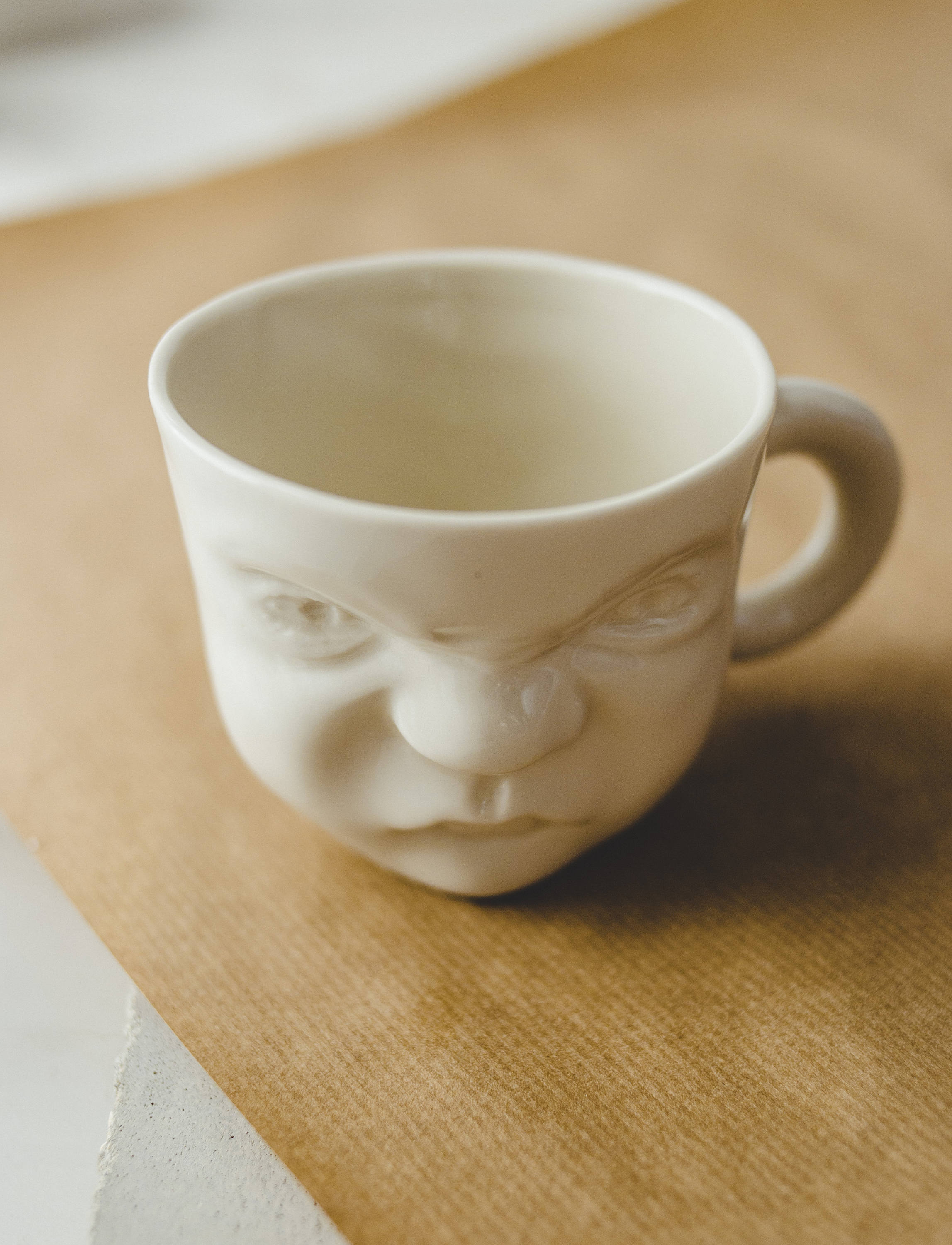 Grumpy Face Mug  Handmade Porcelain Coffee Cup, Funny Pottery Gift - Etsy