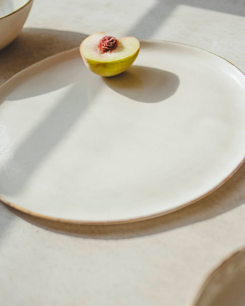 Modern Ceramics Dinner Plate Decorative Ceramic Plate Handmade Pottery Plate Ceramic Dinnerware Porcelain Dinnerware Ceramic Tableware image 3